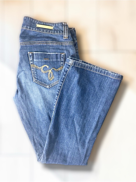 Guess Denim - Guess VINTAGE Y2K Women’s Blue Boot Cut Jeans with Embellished Pockets - 29x29